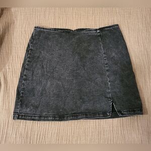 Classic Black Denim Mini Skirt